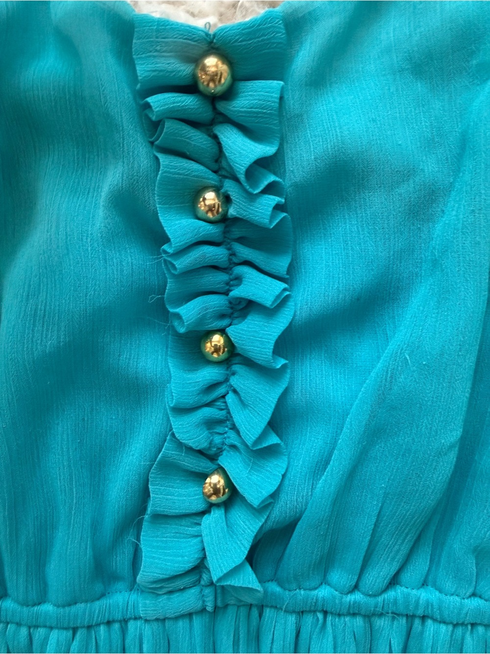 BeBop Aqua Pleated Spaghetti Strap Dress / Size Medium Blue Sundress - Picture 3 of 7